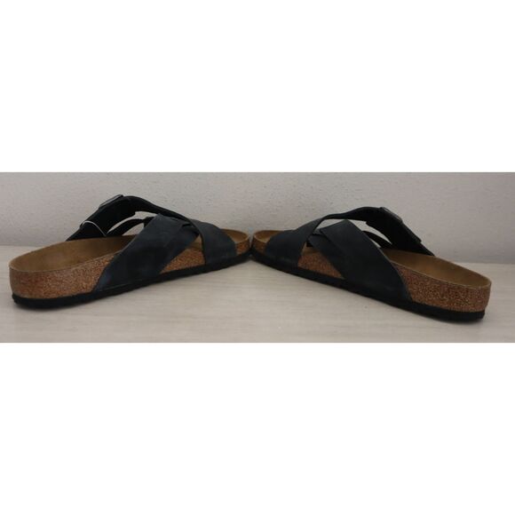 Birkenstock 1017465 Men's Sz 45 US 12 Old Black Lugano Waxy Leather Sandals - Picture 11 of 14